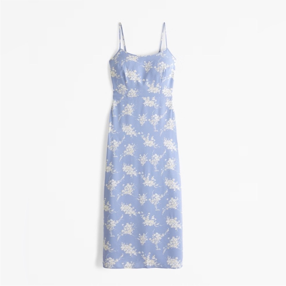 Abercrombie Blue Floral Spaghetti Strap Dress worn once